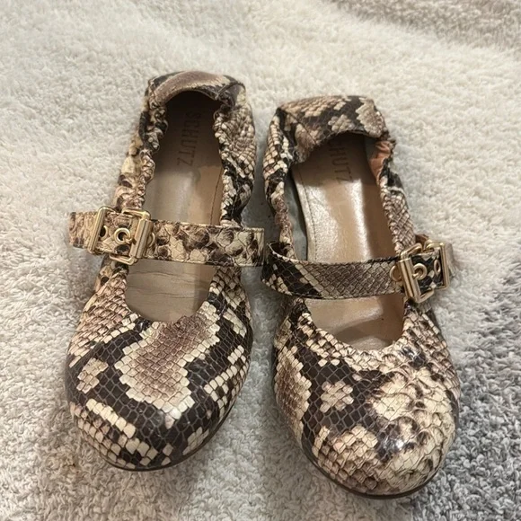 SCHUTZ Mary Jane style size 8.5 snake embossed - Picture 2 of 10